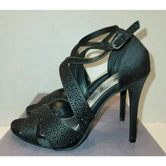 JLo Jennifer Lopez Flora Black Rhinestone Pumps - Size 7 - Picture 5 of 10